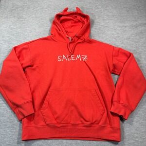 Salem7 Hoodie Men Large Orange Little Devil Horns Graphic Fleece Skateboar
